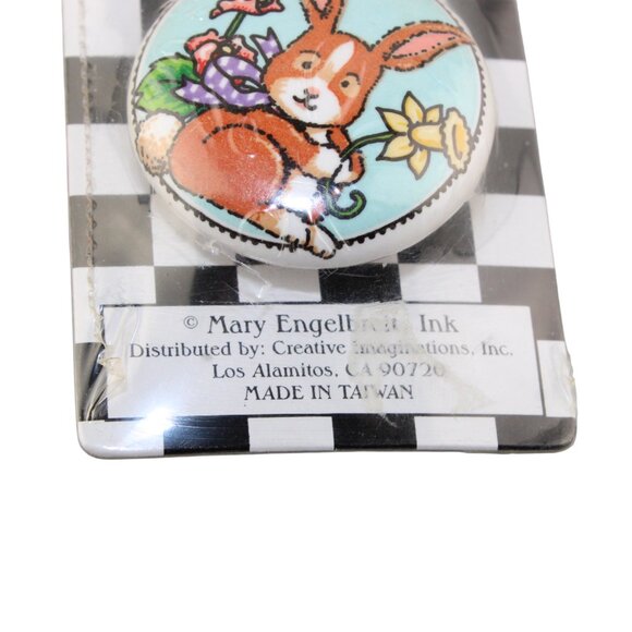 Mary Engelbreit Bunny with flowers Ceramic Drawer Pull Cabinet Knob - Picture 6 of 17